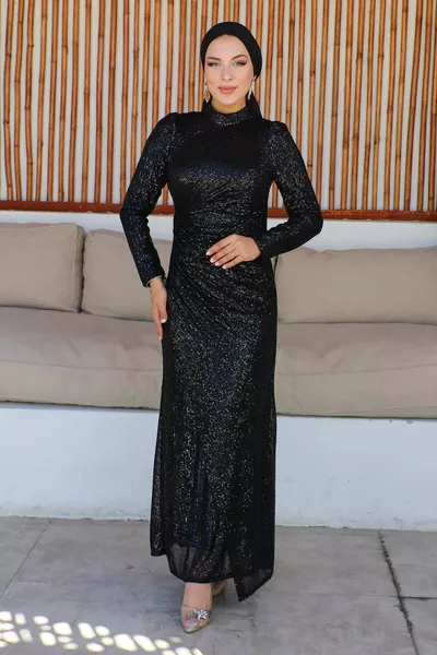 فساتين سهرة سوداء من الترتر