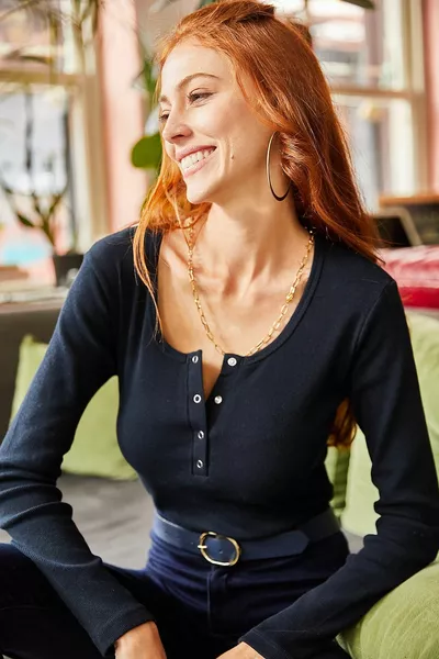 Women's Navy Blue Pat Camisole Blouse 
