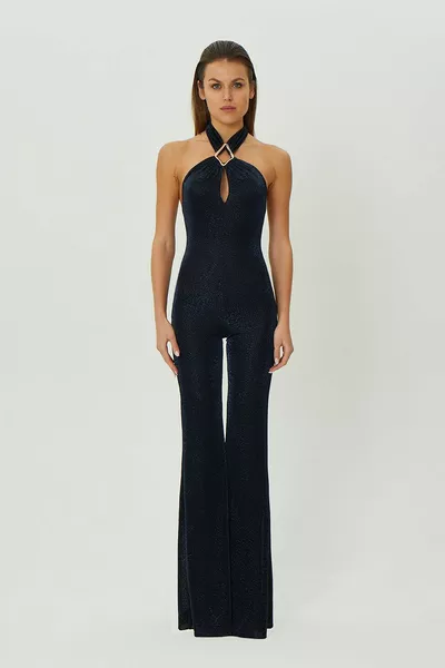 سانت.. ONES جمبسوت الساق الإسبانية مع الخصر الذهب المستوردة والتفاصيل الخلفية