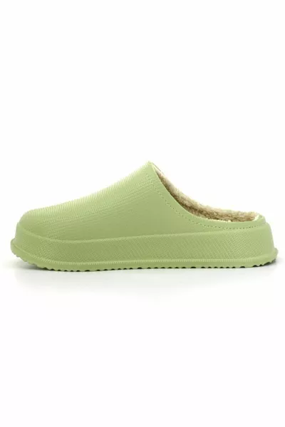 Unisex Werner Matte Faylon Pelz Hausschuhe 4 cm Pastellgrün