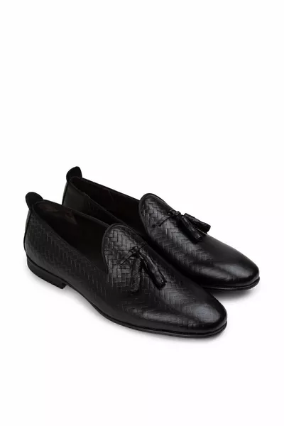 جلد طبيعي أسود الخوص نمط الرجال شرابة المتسكع