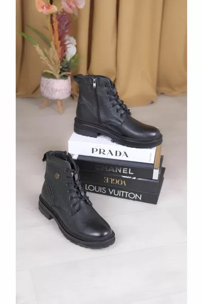 Stivali da uomo ortopedici con suola antiscivolo in vera pelle, pelliccia a prova di freddo