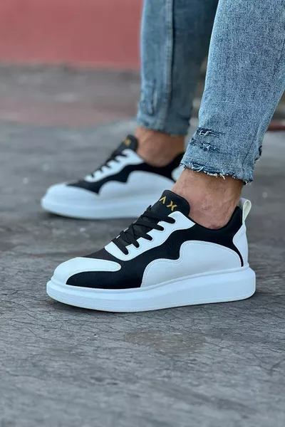  Blanc Noir Chaussures décontractées pour hommes