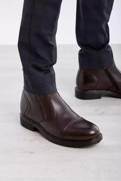 Bottes en cuir véritable pour hommes