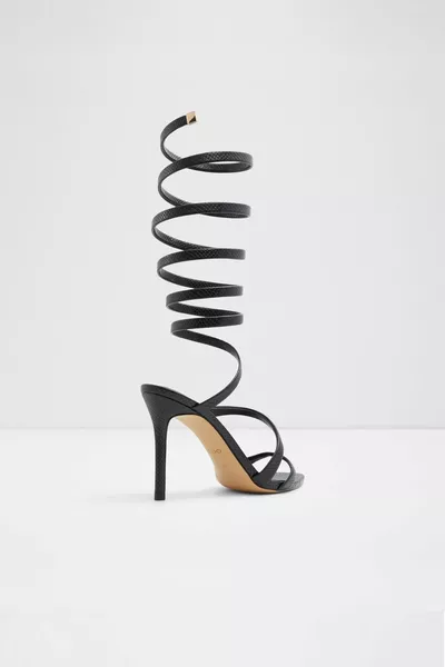 SPIRA - صندل نسائي أسود بكعب عال