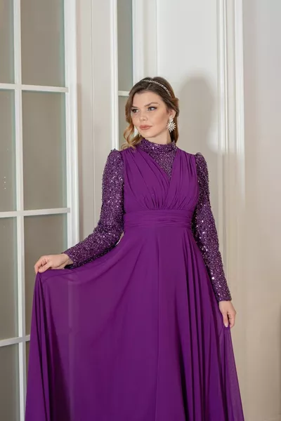 Arya Chiffon Hijab Evening Dresses 