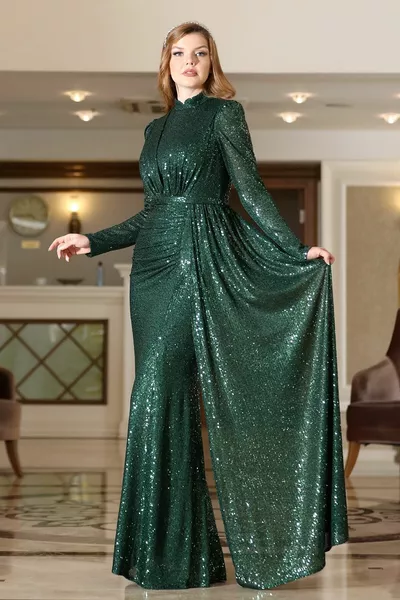 سباركل بالإضافة إلى حجم فساتين السهرة الحجاب