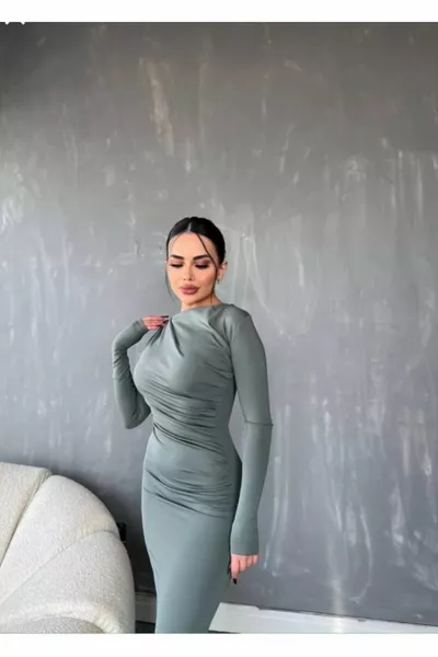 كشكش دراي ساندي النسيج فستان طويل