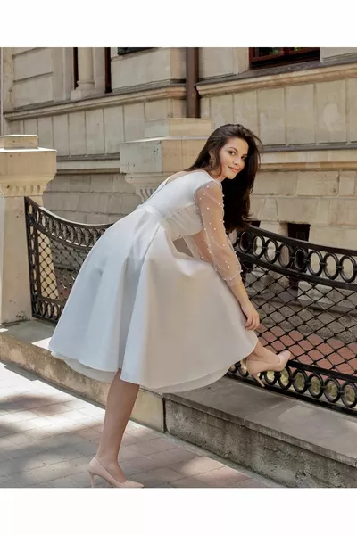 تول الأكمام فستان الزفاف ومساء اللباس