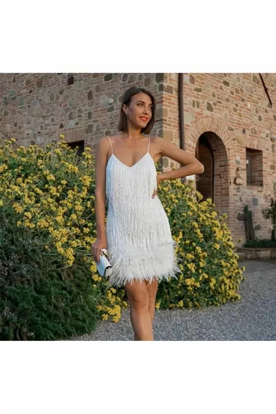 Damen Quaste After Party Kleid