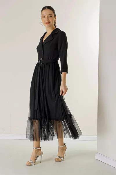 الرجال طوق الجبهة أزرار الخصر تنورة حزام تول اللباس