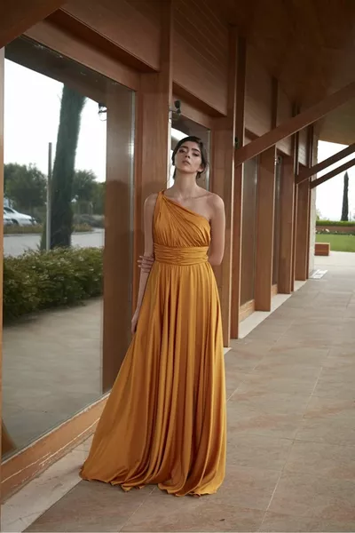 st Helen One Shoulder Satin Dress