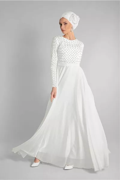 المرأة تنورة بيضاء الشيفون مساء اللباس 