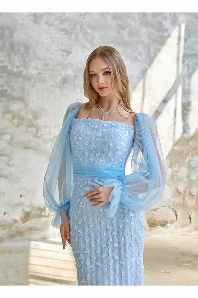 حمالة الترتر بالون الأكمام مفصلة الأسماك نموذج مساء اللباس