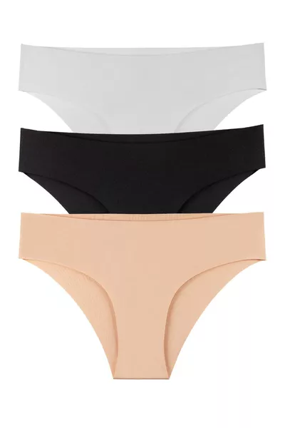 Culotte Femme Sans Couture en Lycra avec Découpe au Laser Pack de 3 Pièces - 