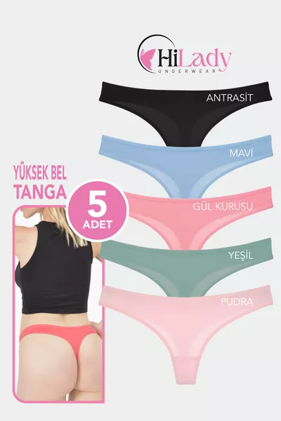 5-Pack String Thong Cotton Dark Soft Panties