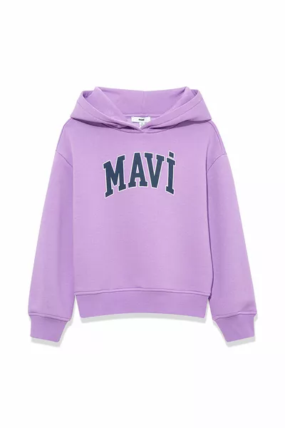 Sweat à capuche violet avec logo 