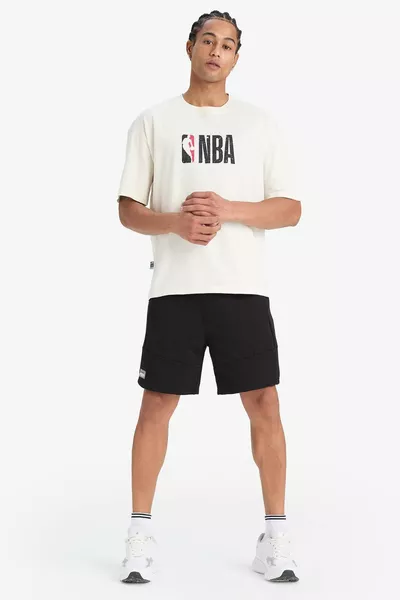 DeFactoFit NBA Woordmerk Oversized Brede Pasvorm Ronde Hals Korte Mouw T-shirt SP