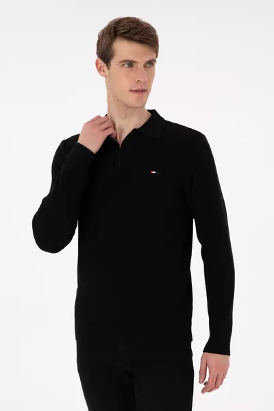 كنزة سوداء أساسية رجالية 