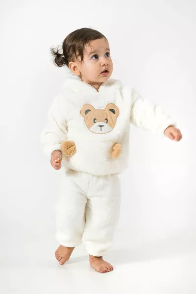 Welsoft плюшевые унисекс зимние комплекты для малышей, детская одежда, детский костюм