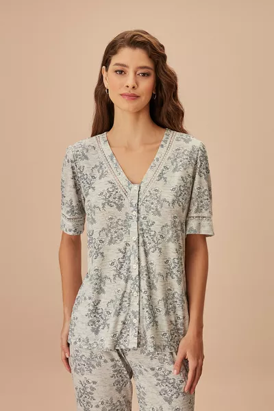 طقم بيجامة نسائي شبابي بطابع رجولي