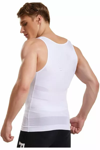 Torenova Débardeur corset de soutien pour le dos pour hommes Couleur blanche