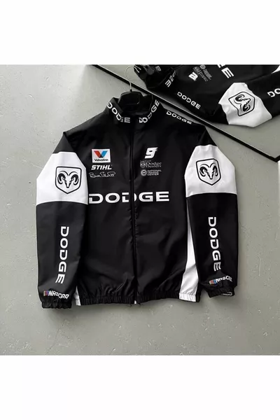 Veste coupe-vent imperméable fine noire oversize unisexe en tissu parachute avec imprimé