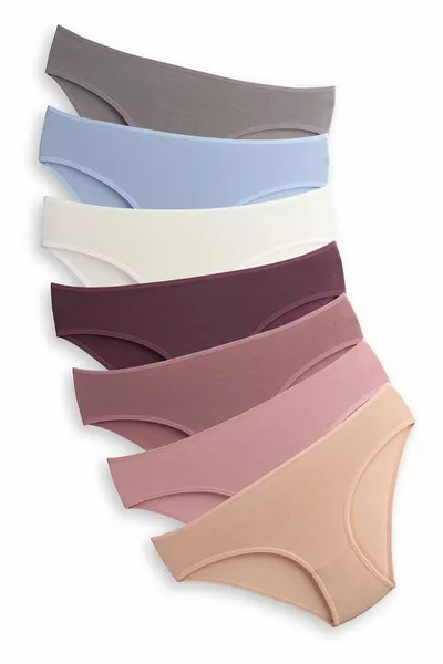 Culottes pour femme en coton avec élasthanne, lot de 7