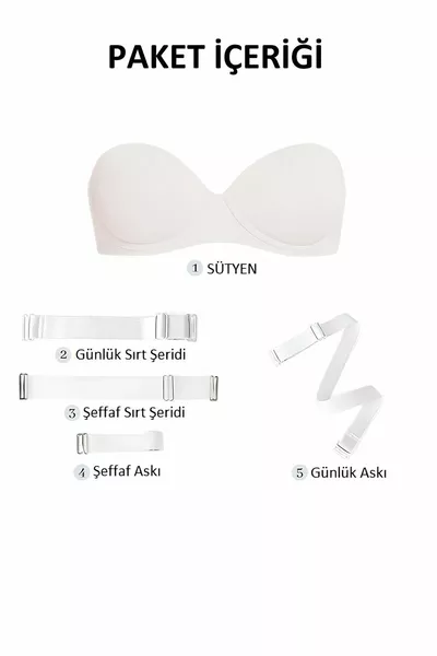 حمالة صدر بلون البشرة وظهر شفاف (مدعمة ومبطنة) (مناسبة لحفلات التخرج، الخطوبة، حفل الحناء، والزفاف)