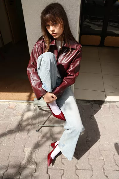 DERICLUB PL Damen High Heels aus echtem Lackleder