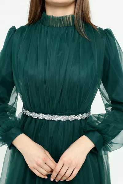 حزام حجر الحجاب مفصلة تول مساء اللباس