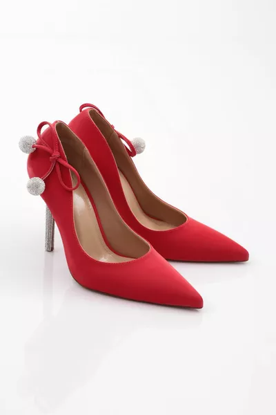  Женские туфли на каблуке с хрустальным шаром на спине