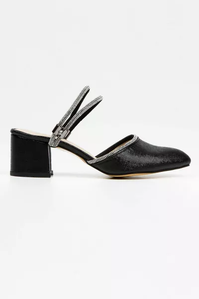 Scarpe da sera estive regolabili alla caviglia da donna con gocce lucide