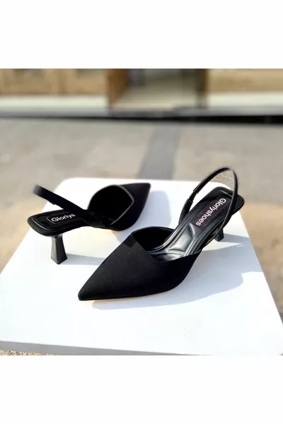 كعب ستان أسود 5 سم 