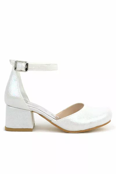 ميريدا عرق اللؤلؤ لامعة بريق الكعب السميك كعب الفتيات