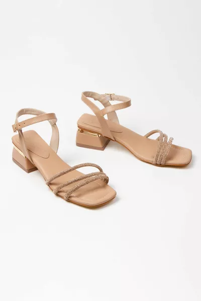 Florence Women's Galvanized Thick Heeled Stone Evening Dresses