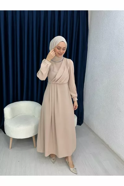 Hijab Abito da sera lungo plissettato