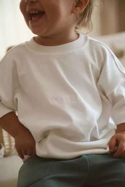 Besticktes Oversize-T-Shirt mit Rundhalsausschnitt Baby - Kinder