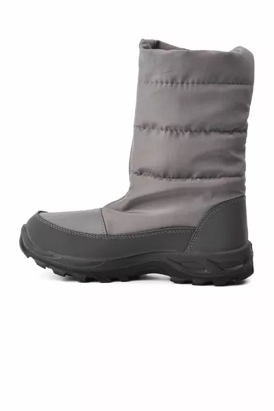  Текстильные серые водонепроницаемые женские зимние сапоги