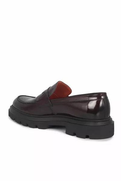 Бордо кожени мокасини Мъжки обувки