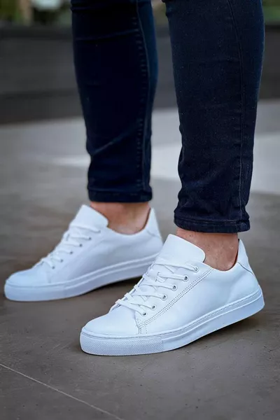  Kuback Pelle Bianca Suola Alta Scarpe Casual Casual Stringate