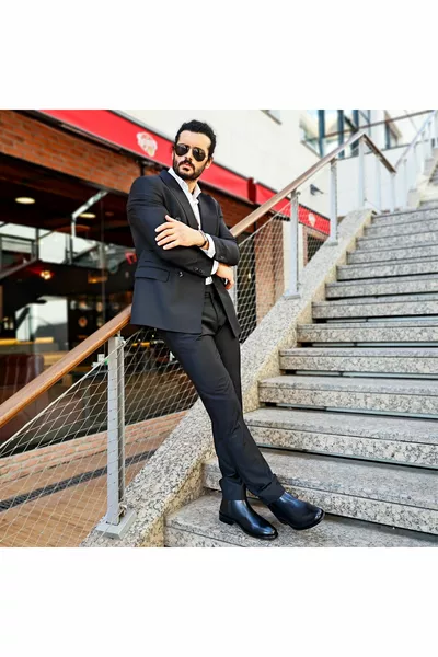 Well Мужские черные повседневные сапоги из натуральной кожи