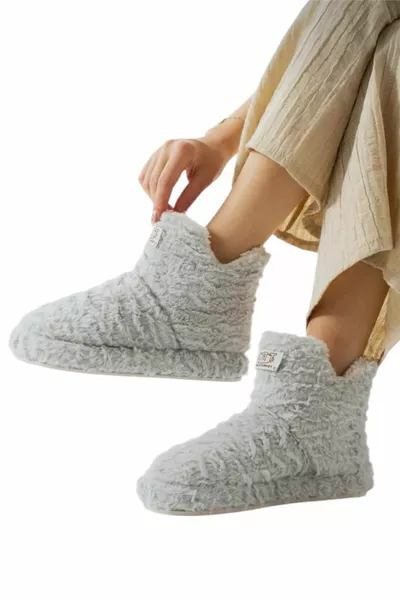 المرأة باندوف المضادة للانزلاق وحيد الأحذية المنزلية سميكة ضوء وحيد رمادي