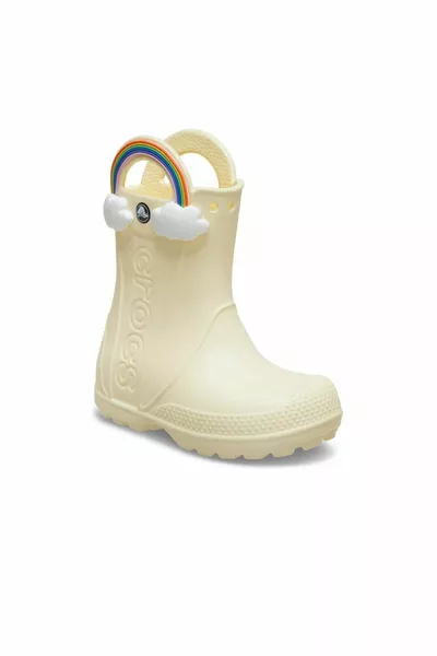 Handle It Lightning Bolt Rain Boot K Stivali da pioggia per bambini - Crema
