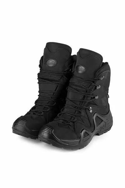 Высокий тактический ботинок для защиты - черный