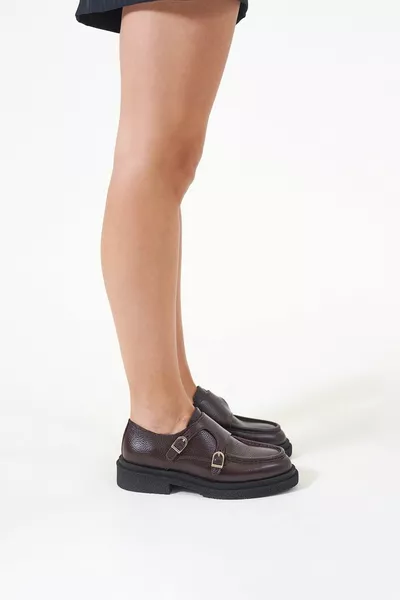 Noemi Mocassin Femme en cuir véritable bordeaux