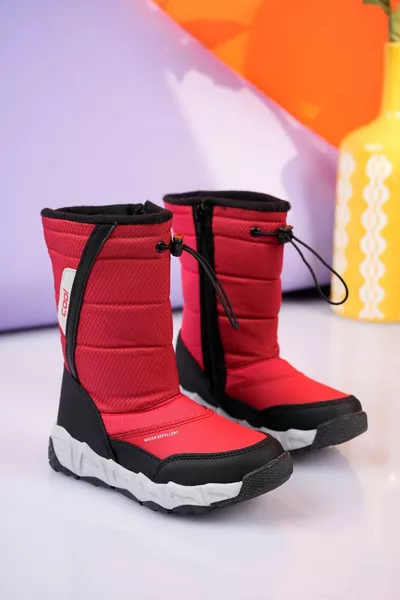 Гумирани червени парашутни ботуши за сняг