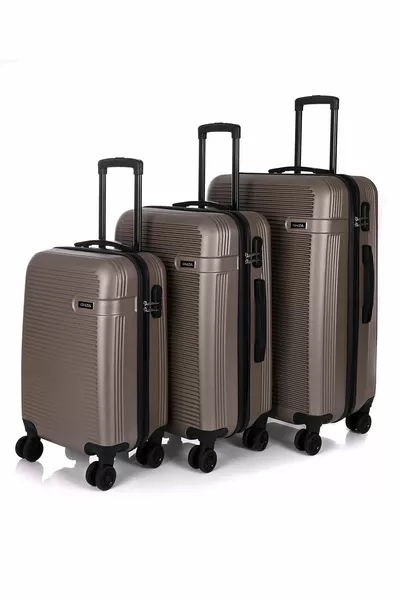  Унисекс комплект куфари от 3 части, златен