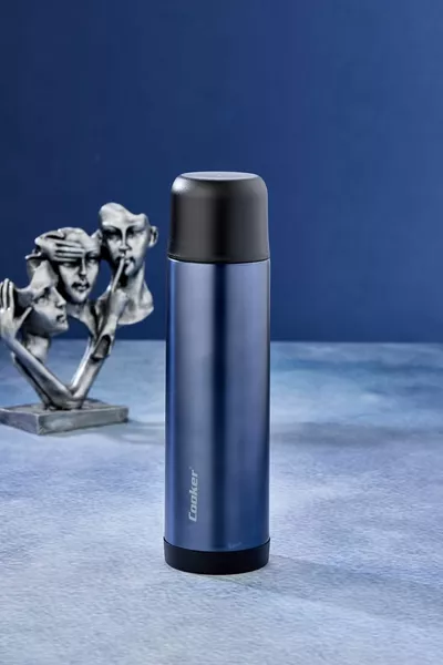  0. Liter Steel Thermos Navy Blue