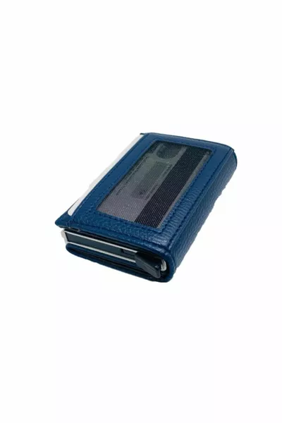Zeleno RFID Protected Money Compartment Automatic Mechanism Snap Leather Men's Card Holder Wallet
